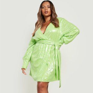 Sequin Wrap Dress